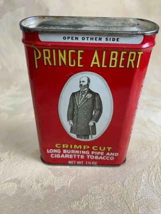 Vintage Prince Albert Crimp Cut Pipe And Cigarette Tobacco Tin 1 1/2 Oz