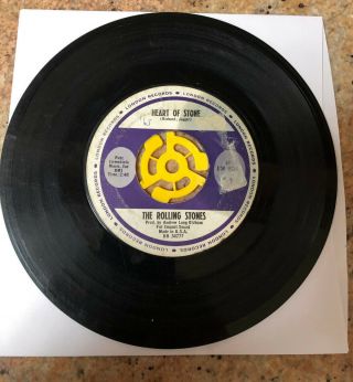 The Rolling Stones Heart Of Stone & What A Shame 45 Record