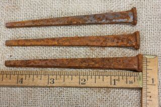4 1/2” Spikes Nails 3 Old Vintage Rust Hanger For Vigil Lamp Crucifixion Display
