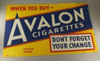 1939 Avalon Cigarettes Paper Advertising Poster / Sign 18 " X 12 "