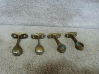 2 Antique Nickle Plated Brass Bathroom Hardware Towel Bar Brackets