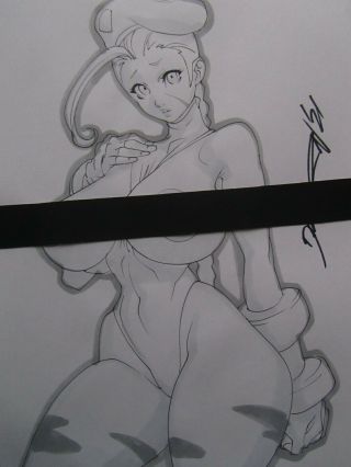 Cammy Street Fighter Cps2 Girl Sexy Busty Sketch Pinup - Daikon Art