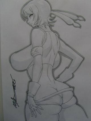 Yuffie Final Fantasy Vii Ps1 Girl Sexy Busty Sketch Pinup - Daikon Art