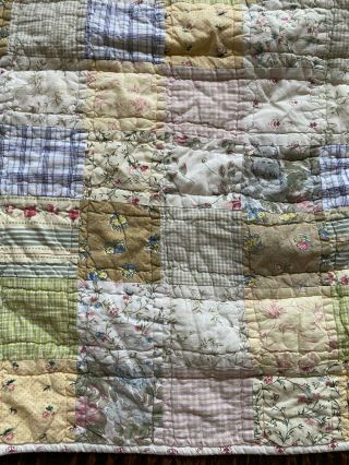 Pottery Barn Vintage Quilt Patchwork Full Queen 82 " X100 Farmhouse Floral Bedding