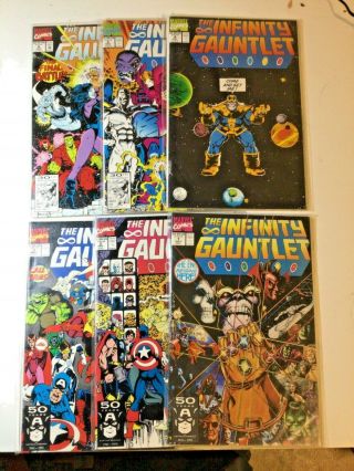 Marvel Comics The Infinity Gauntlet Complete Mini Series 1,  2,  3,  4,  5,  6 Thanos