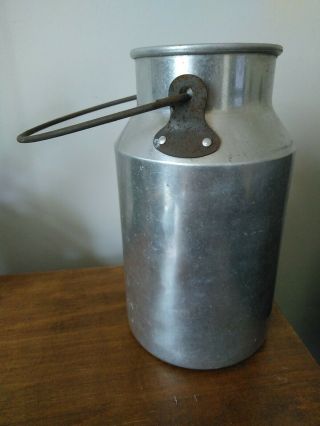 Vintage Small Aluminium Milk Churn 22.  5 Cm High Vase Utensil Holder