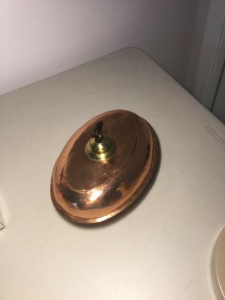 Antique Copper And Brass Bed Warmer.  Shape Oval,  Large 11”.