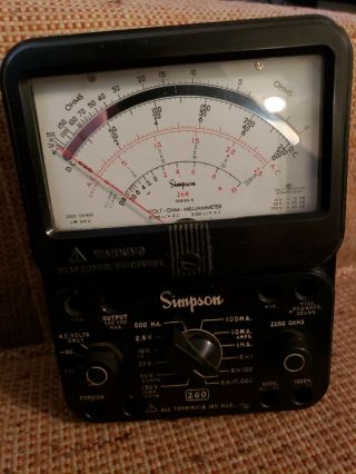 Simpson 260 Series 8 Analog Multimeter Tester - And