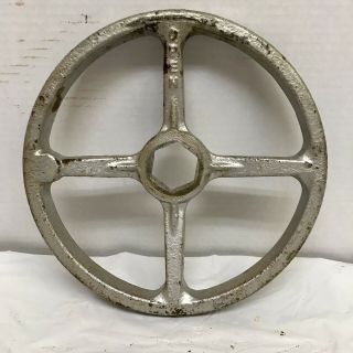 Vintage 9” Cast Iron Valve Wheel Open Industrial Salvage Steampunk