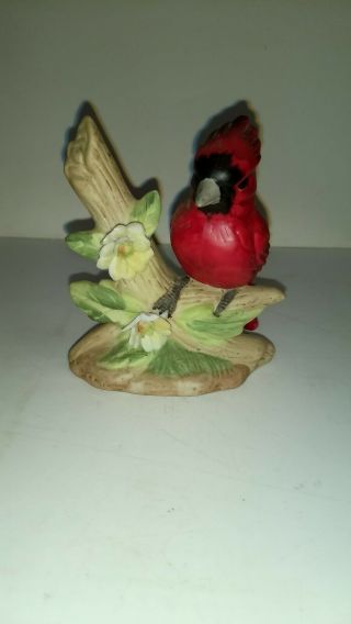 Vintage Cardinal Bird Figurine - Made In Taiwan - Approx.  4 " Tall