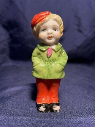 Antique Ceramic Bisque Boy / Girl Figurine Made In Japan