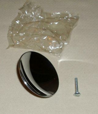 Vtg Nos Large Round 2 - 3/8 " Chrome Concave Drawer Pulls Cabinet Knobs Dished Deco