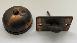 Antique Brass & Cast Iron Hand Crank Door Bell