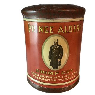 Vintage Prince Albert Pipe And Cigarette Tobacco Tin Crimp Cut Bright Colors 6”