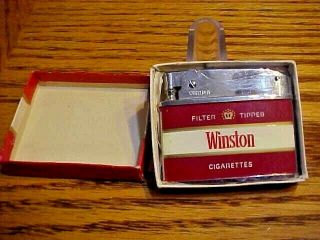 Vintage Crown Winston Cigarette Lighter In Orig.  Box