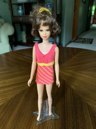 Vintage Mattel 1969 Barbie Francie Brunette Short Flip Twist N Turn Bend Leg