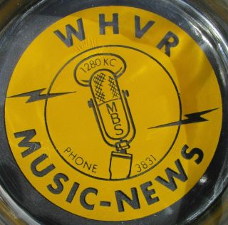 Vintage 1950s Whvr Radio Station Ashtray York,  Pa Old Microphone Cool