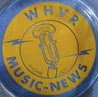 VINTAGE 1950s WHVR RADIO STATION ASHTRAY YORK,  PA OLD MICROPHONE COOL 2
