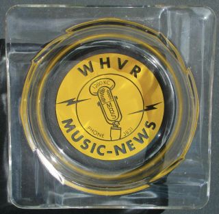 VINTAGE 1950s WHVR RADIO STATION ASHTRAY YORK,  PA OLD MICROPHONE COOL 3