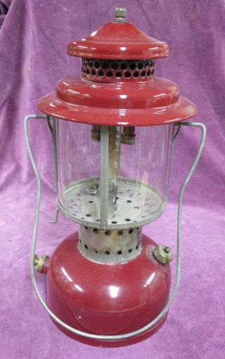 Vintage Agm Double Mantle Maroon Lantern 2572 Mckee Glasbake Globe