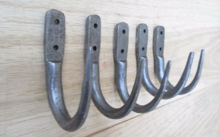 5 X Ai Wrought Iron Hand Forged Old Kitchen Meat J Butchers Hook Hanging Hanger