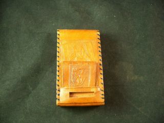 Vintage Leather Cigarette Holder Case Made In Mexico Western Horse