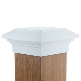 8x8 Post Cap (7.  5 ") - White Flat Top Fence Post Cap