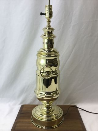Vtg Frederick Cooper Brass Table Lamp Mid Century Mcm Nautical Urn Trophy Large