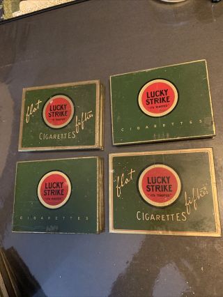4 Lucky Strike Tobacco Tins (3)