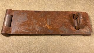 Antique Vintage Lock Padlock Hasp Hinge Latch Rusty Barn Shed Gate Hardware