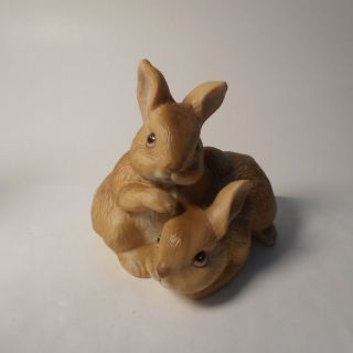 Vintage Two Cute Bunny Rabbits - Homco 1455