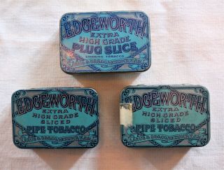Vintage Edgeworth Extra Sliced Pipe Tobacco (2),  Plug Slice (1) Tins