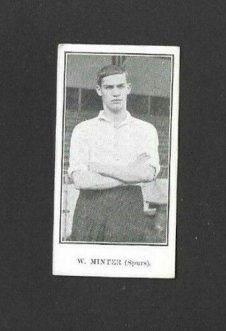Jones 1911 (football/soccer) Type Card  W.  Minter - - Spurs Footballers