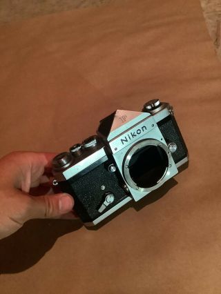 Nikon F 1969 35mm Slr Film Camera W/ Eye Level Finder - Body Only - Vintage