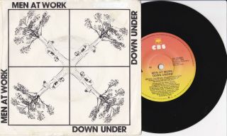 Men At Work - Down Under / Crazy - Aust.  7 " 45 Vinyl Record W Pict Slv - 1981