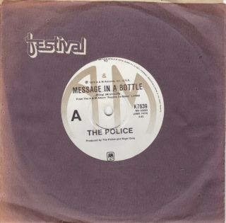 The Police - Message In A Bottle / Landlord - Aust.  7 " 45 Vinyl Record - 1979
