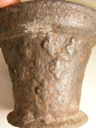 Antique Cast Iron French? Flower Pot With Fleur - De - Lis Embossed Decoration