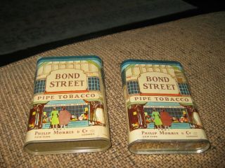 Vintage Bond Street Pipe Tobacco Pocket Tin Philip Morris & Co