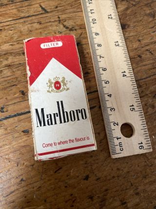 Vintage Marlboro Red Empty 4 Cigarette Promotion Packet Made In Australia 1970 