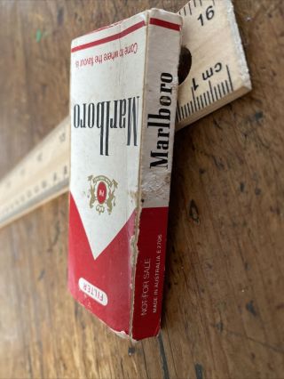Vintage Marlboro Red empty 4 Cigarette Promotion packet Made in Australia 1970 ' s 3