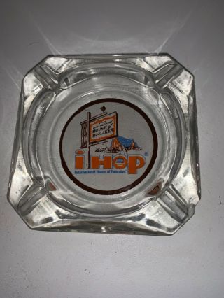 Vintage Ihop International House Of Pancakes Advertising Glass Ashtray Has Chip