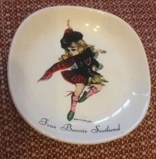 Vintage Brownie Downing Ceramic Trinket Dish Scotland J.  H.  Weatherby & Sons