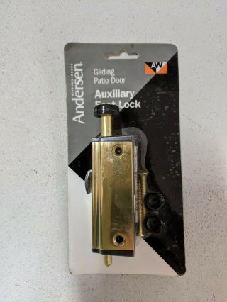 Andersen Gliding Patio Door Auxiliary Foot Lock,  Brass In Pkg 400 200