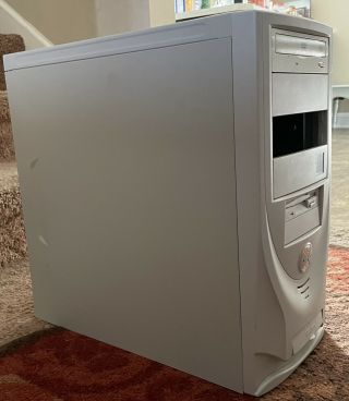 Vintage Pc Computer Case Beige Atx Includes Dvd Drive And Power Supply