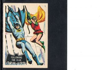 1966 Batman Card,  40 Black Bat,  Following The Clue,  Orange Reverse,  Near