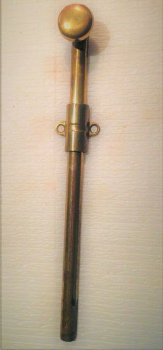 Antique Vintage 9 - 1/2 " Brass Door Lock Sliding Latch Surface Mount Deadbolt