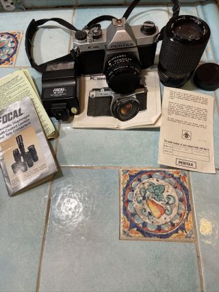 Vintage Asahi Pentax K1000 35mm Film Camera Pentax - A 50mm Lens More