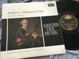 Alfredo Campoli Beethoven Violin Concerto Krips Ed1 Decca Mono Germany Lxt 2674
