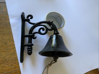 Old Cast Iron Bell /door Bell Black Vintage