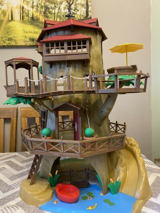 Sylvanian Families Vintage Old Oak Hollow Tree House With Squirrel Family